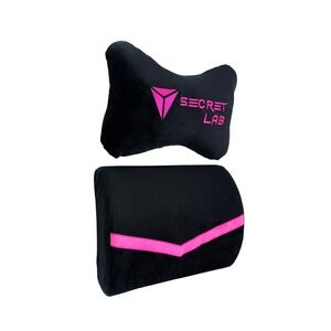 Secretlab Gaming Chair Plush Headrest -Memory Foam Lumbar Pillow Set Pink/Black